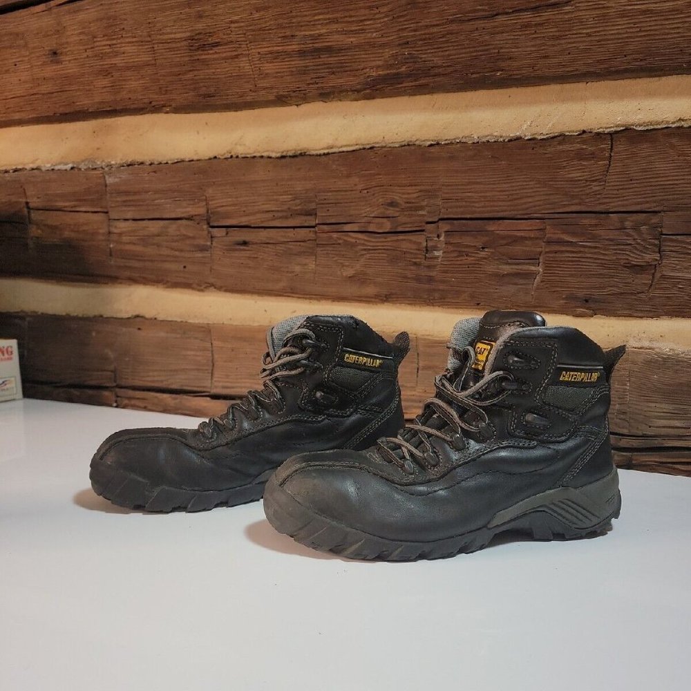 CAT Work Boots Mens 8 1/2 M Safety Composite Toe Caterpillar ASTM F2413 BLACK